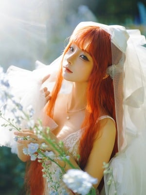 蠢沫沫 – 花丛婚纱_003