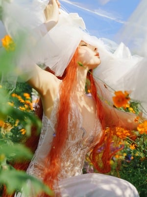 蠢沫沫 – 花丛婚纱_012