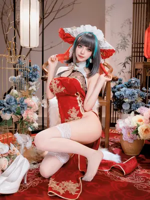 Shika小鹿鹿 - 碧蓝航线 柴郡 新春旗袍_03