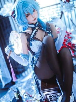 蠢沫沫 – 2024年会员 原神 甘雨旗袍_004