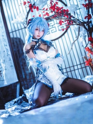 蠢沫沫 – 2024年会员 原神 甘雨旗袍_009