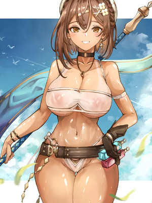 [Patreon] + [Fanbox] Yusha M ／ 勇者＜M型＞_1188_3.Ryza_white_bikini_b