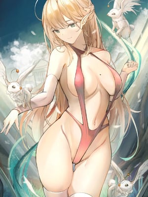 [Patreon] + [Fanbox] Yusha M ／ 勇者＜M型＞_1819_Aria_Taisa_swimsuit_pink