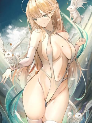 [Patreon] + [Fanbox] Yusha M ／ 勇者＜M型＞_1820_Aria_Taisa_swimsuit_white