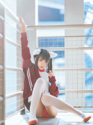 桜桃喵 - 红色体操服_30