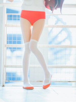 桜桃喵 - 红色体操服_34