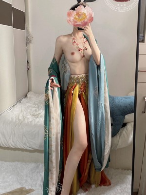 仙仙桃-女仆白丝+敦煌仙女_013