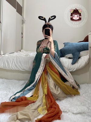 仙仙桃-女仆白丝+敦煌仙女_014