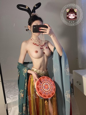 仙仙桃-女仆白丝+敦煌仙女_016