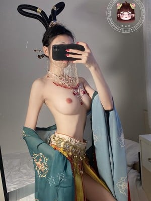 仙仙桃-女仆白丝+敦煌仙女_020