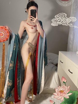 仙仙桃-女仆白丝+敦煌仙女_022