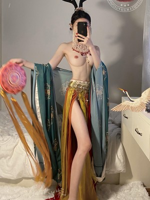 仙仙桃-女仆白丝+敦煌仙女_024