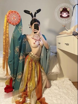 仙仙桃-女仆白丝+敦煌仙女_028
