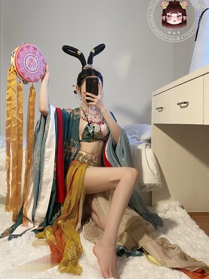 仙仙桃-女仆白丝+敦煌仙女_032
