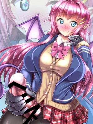 [靴下汉化组] [Mebiusの環 (にゅくす)] ふたなり黒タイツのサキュバスJKにお尻掘られたい [DL版]_02