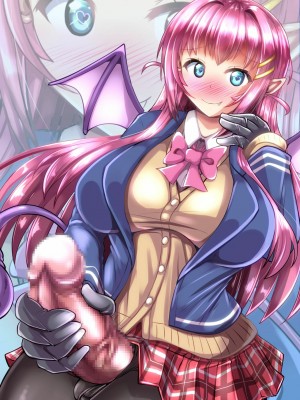 [靴下汉化组] [Mebiusの環 (にゅくす)] ふたなり黒タイツのサキュバスJKにお尻掘られたい [DL版]_27