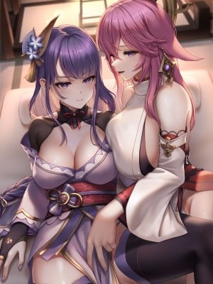 [Kie] Raiden & Miko (原神) [黎欧出资汉化]_09