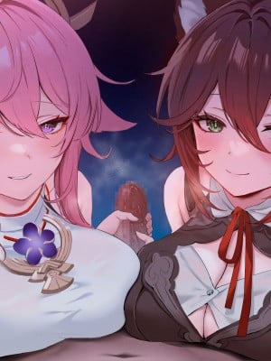 [あよ]狐のお姉さんに耳元で囁かれながら手コキされたい(原神) (崩壊：スターレイル) [白杨汉化组]_10