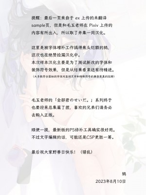 (C102) [毛玉牛乳 (玉之けだま)] 全部君のせいだ。総集編 EXTRA [鸫个人汉化] [見本]_14