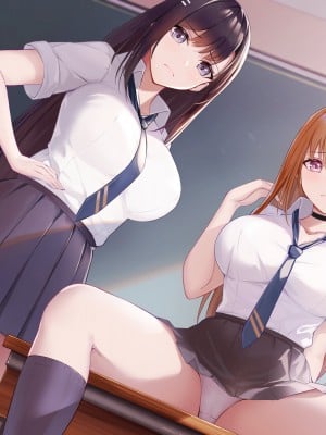 (同人CG集) [クレドソフィア] スクールカースト上位のJK二人は俺のメイドでタダマン中出し専用セックス肉便器_002__1