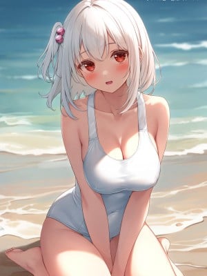 [モノ手紙 (かるたも)] えっちなおなかかんさつ。おなか×水着 [DL版]_17