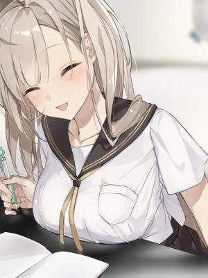 [おこめつぶ] 勉強中の彼女の乳首いじってその気にさせる_119