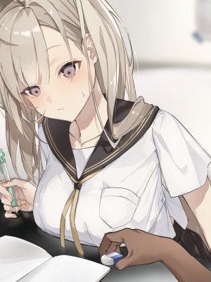 [おこめつぶ] 勉強中の彼女の乳首いじってその気にさせる_126