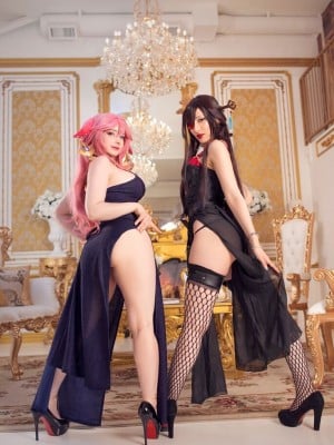 Mikomi Hokina & Yuzu Pyon – Yae Miko Dress & Beidou Dress_06
