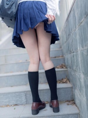香草少女m(九尾狐狸m) - 校服露出_004
