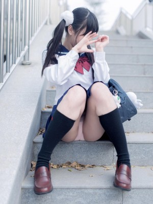 香草少女m(九尾狐狸m) - 校服露出_005
