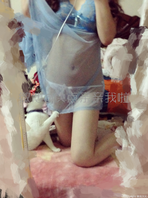 快点亲亲我吖 - 蓝色纱裙_008