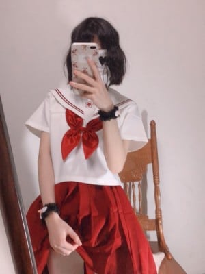 小结巴 - 红色JK制服白丝_003