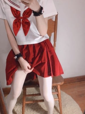 小结巴 - 红色JK制服白丝_004
