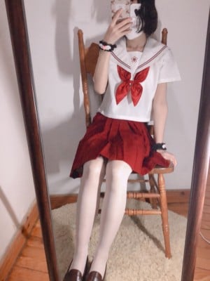 小结巴 - 红色JK制服白丝_006