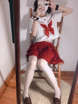 小结巴 - 红色JK制服白丝_009