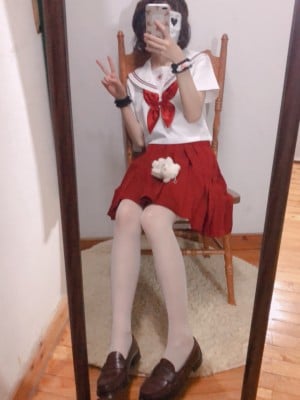 小结巴 - 红色JK制服白丝_057