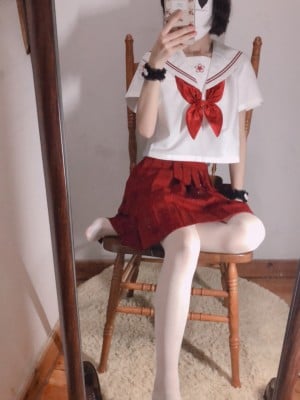 小结巴 - 红色JK制服白丝_058