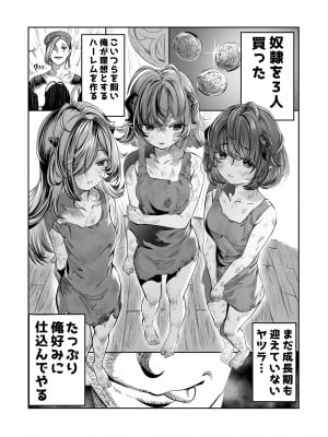 [軒下の猫屋 (アルデヒド)] 奴隷を調教してハーレム作る～育てた奴隷たちと純愛ハーレムHするまでの話～【漫画版】_002
