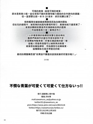 (C103) [適齢期に食中毒 (沢村青)] 不憫な青葉が可愛くて可愛くて仕方ないっ!! (艦隊これくしょん -艦これ-)｜可憐的青葉實在太過可愛了讓人忍不了了!! [柊個人漢化]_18