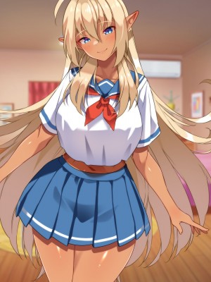【朝風の雫】都合の良すぎるふたなりダークエルフJKが逆異世界転移してきた件_326