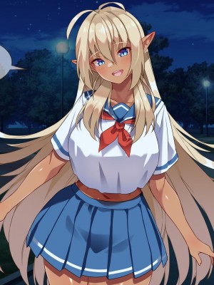 【朝風の雫】都合の良すぎるふたなりダークエルフJKが逆異世界転移してきた件_029