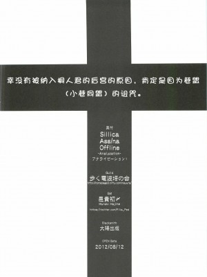 [脸肿汉化组] (C82) [歩く電波塔の会 (きむら秀一)] シリカアスナオフライン アナライゼーション (ソードアート・オンライン)_25
