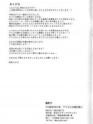 (C102) [チサキッス (枠田ちさき)] C102おまけ本 アリスとの後日談 (ブルーアーカイブ)｜爱丽丝酱的後日談 [不想得鱼尾纹个人机翻汉化]_12