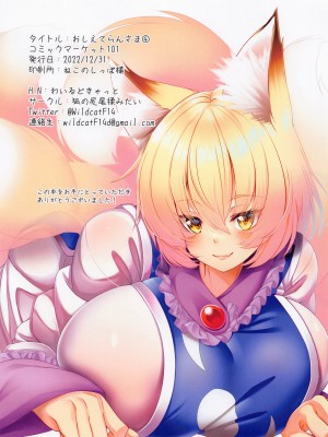 (C101) [狐の尻尾揉みたい (ワイルドキャット)] おしえてらんさま4 (東方Project)_13