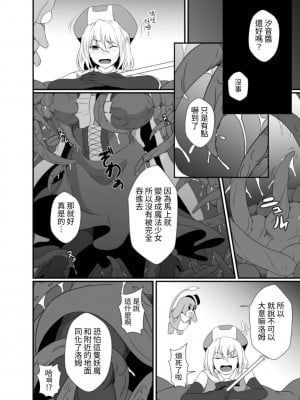 [憑依の刻 (しまかわ)] メスガキ魔法少女は大っ嫌いなざこ妖魔に体を取り込まれたので感覚遮断の魔法を使って朝まで耐える [中国翻訳] [DL版]_009