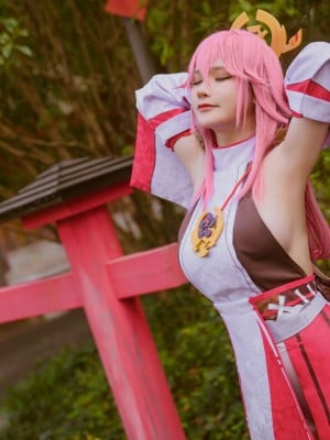 前羽Rissoft344『八重神子』 - 原神コスプレ写真集_09