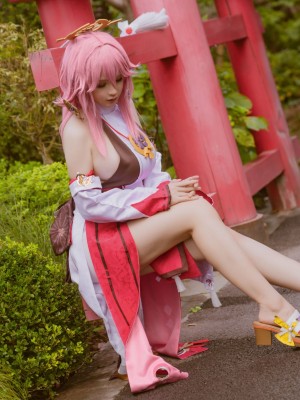 前羽Rissoft344『八重神子』 - 原神コスプレ写真集_07