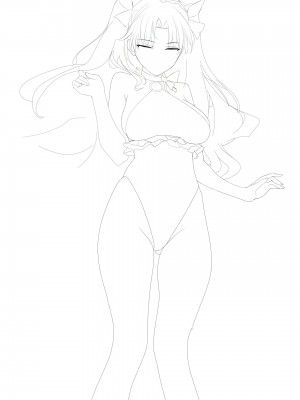 2024／07／06~ Uncensored | No line_art draft_273_109570747_ereshkigal_swimsuit_line_art_png_01_s766_line