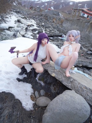 [阿呀被发现了Aya&小和甜酒] 雪山 菲伦&芙莉莲_08