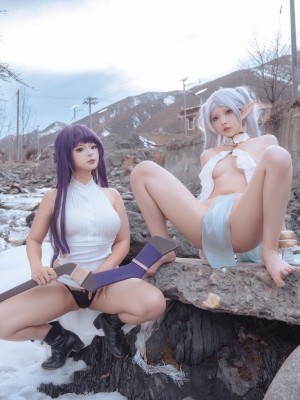 [阿呀被发现了Aya&小和甜酒] 雪山 菲伦&芙莉莲_11